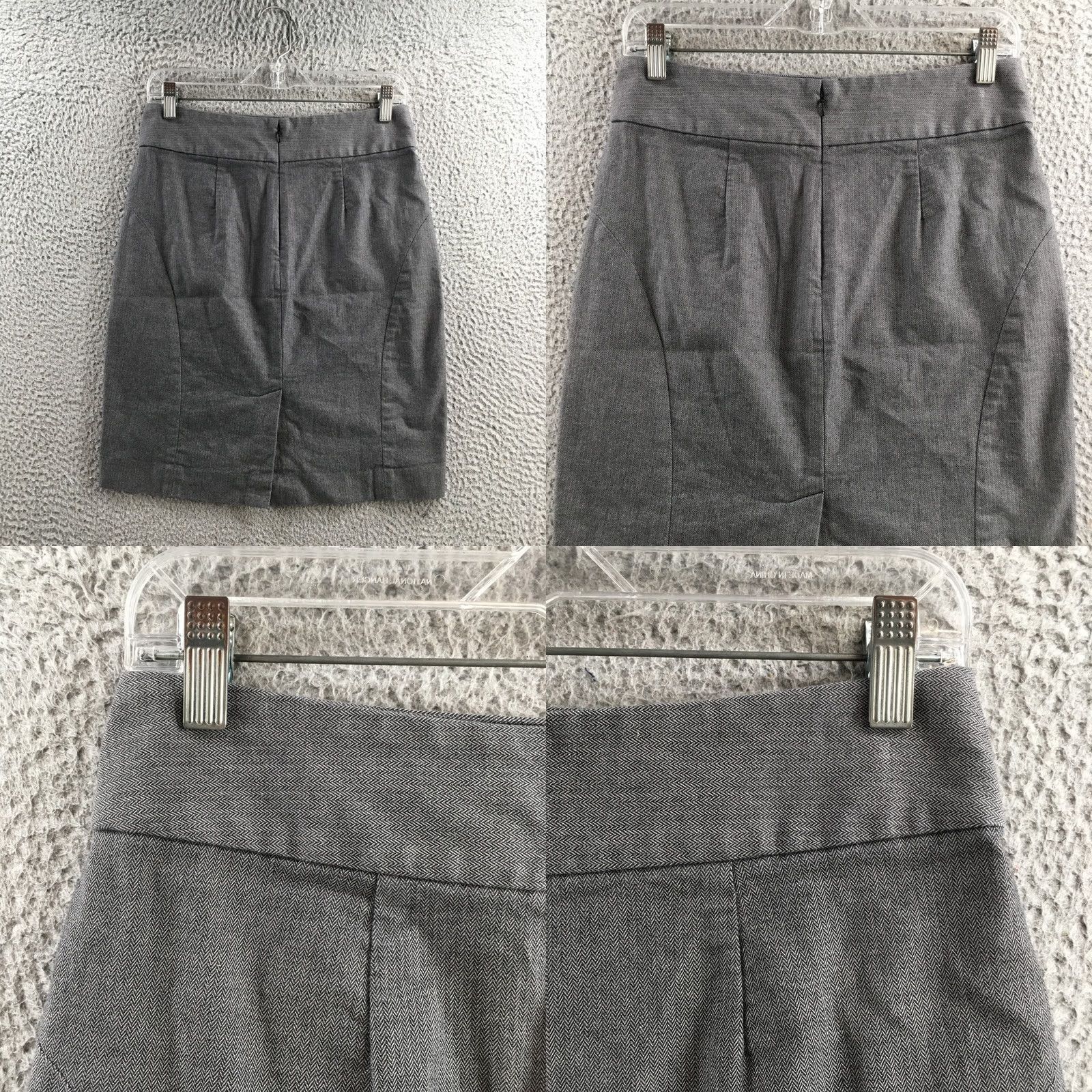 Banana Republic Banana Republic Skirt Womens 4 Gray Cotton Blend Flat Front Straight & Pencil Knee Length Casual Business Mens Womens Girls? Size 27" / US 4 / IT 40 - 8 Thumbnail