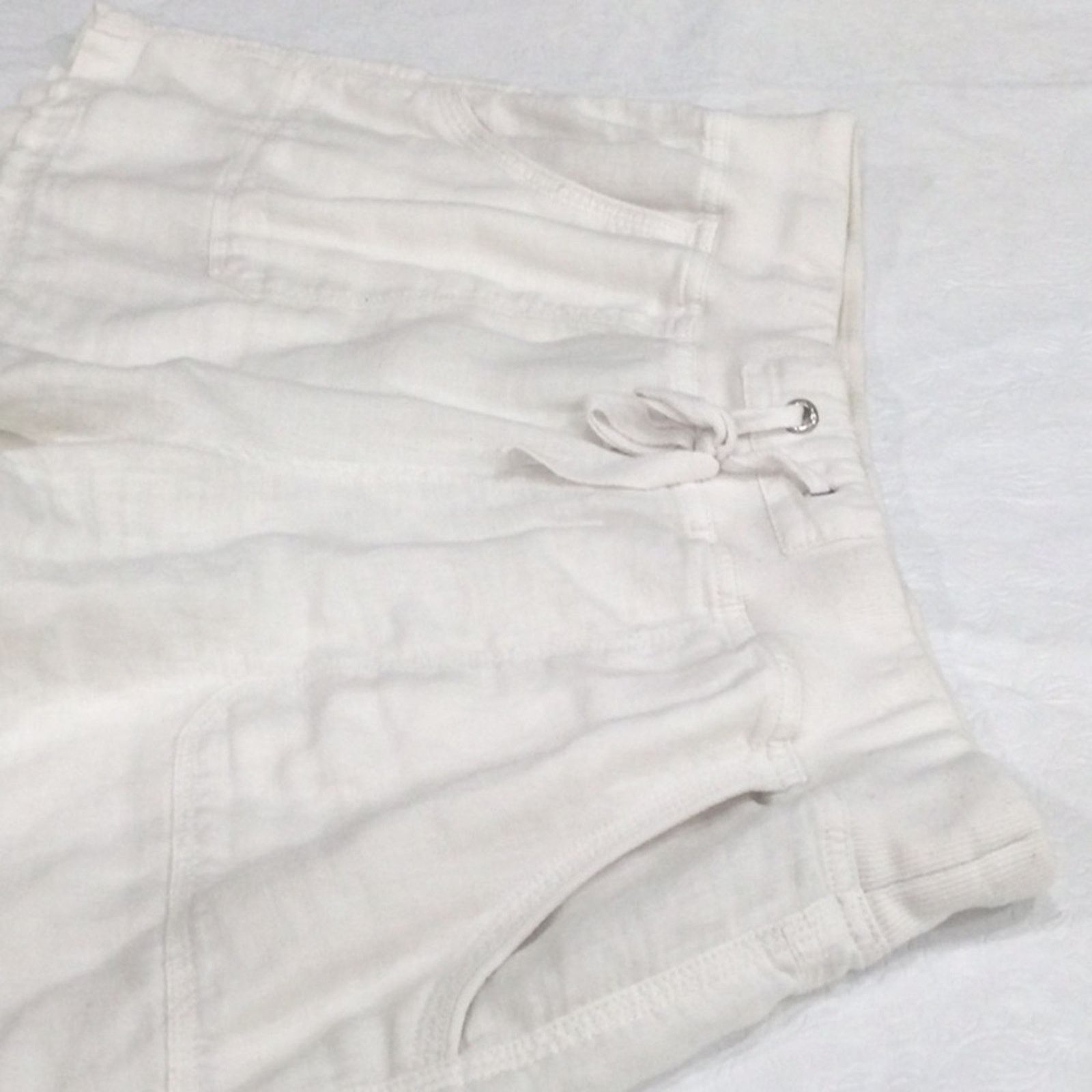 Calvin Klein CK Calvin Klein White Linen Side/Back Pockets Shorts L Size 32" / US 10 / IT 46 - 4 Thumbnail