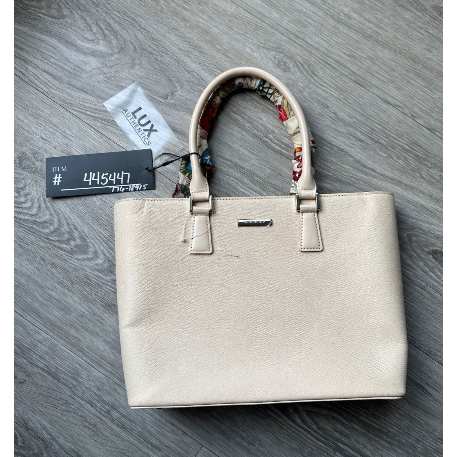Burberry Burberry Off White Leather Tote Hand Bag with Scarf Size ONE SIZE - 8 Thumbnail