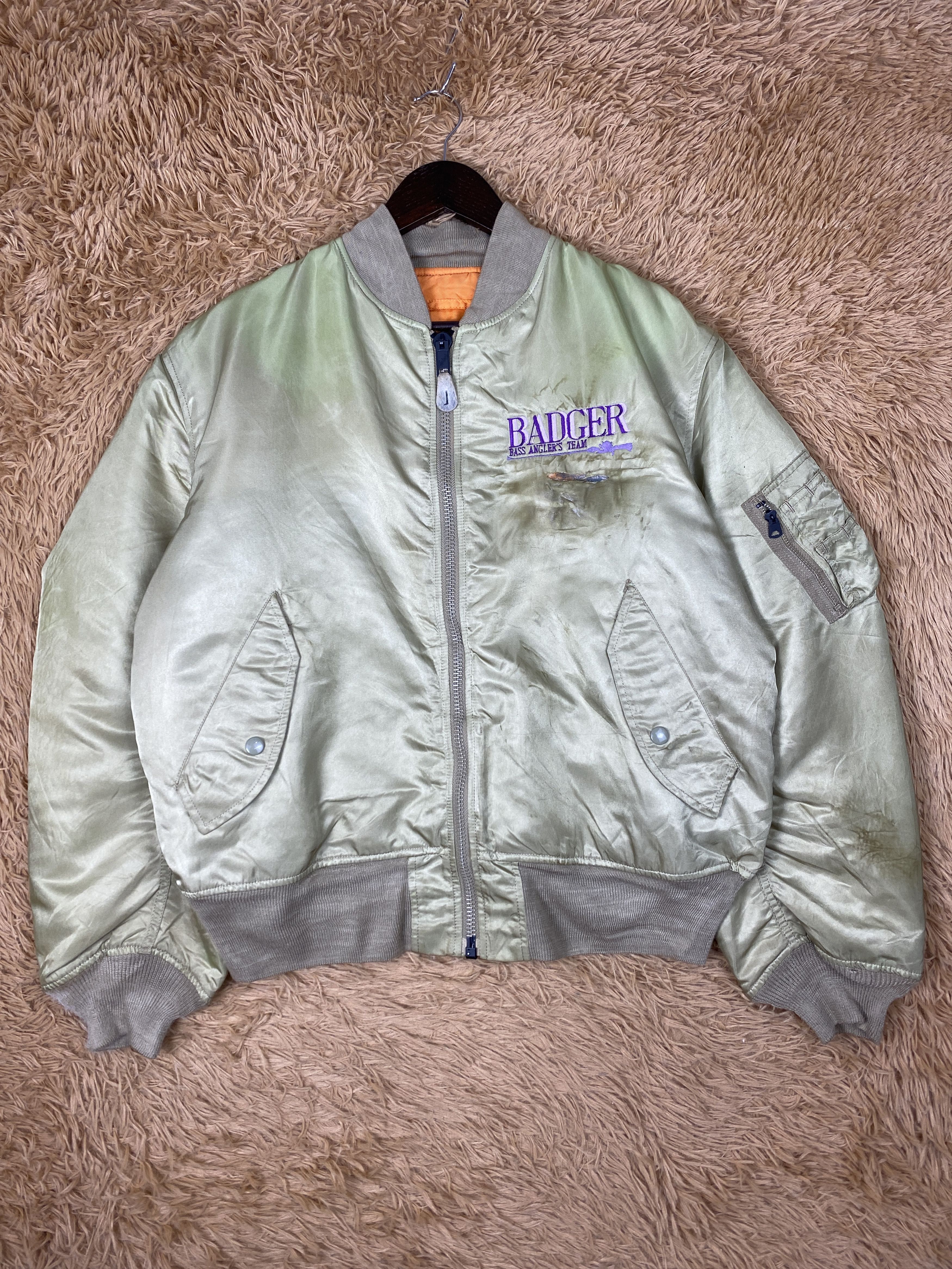 Japanese Brand Vintage Badger Bass Angler's Team Bombers Jacket PJ2629 Size US M / EU 48-50 / 2 - 2 Thumbnail