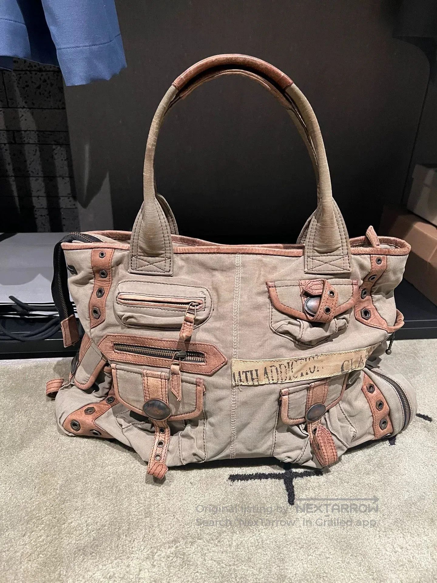 Addict Clothes Japan large tote bag with metal accents and design. Size ONE SIZE - 1 Thumbnail