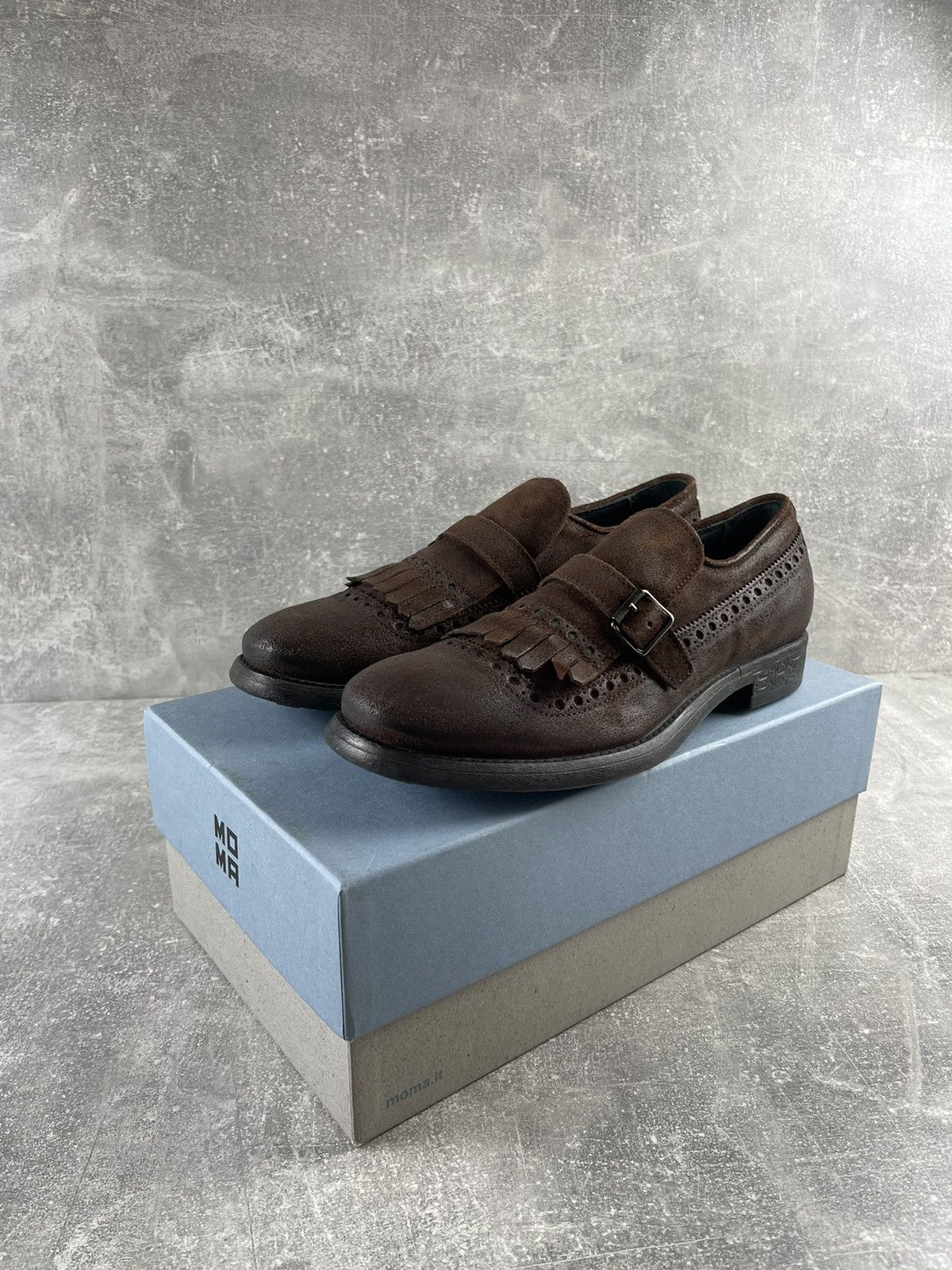 MoMA MOMA Pantofola Uomo Saturnia Brown Suede Monk Strap Loafers Size US 7 / EU 40 - 8 Thumbnail