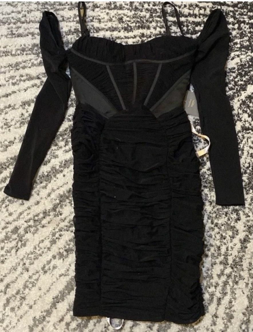 House of CB House of CB Freyja Gathered Corset Dress Black Size Small Size S / US 4 / IT 40 - 6 Thumbnail