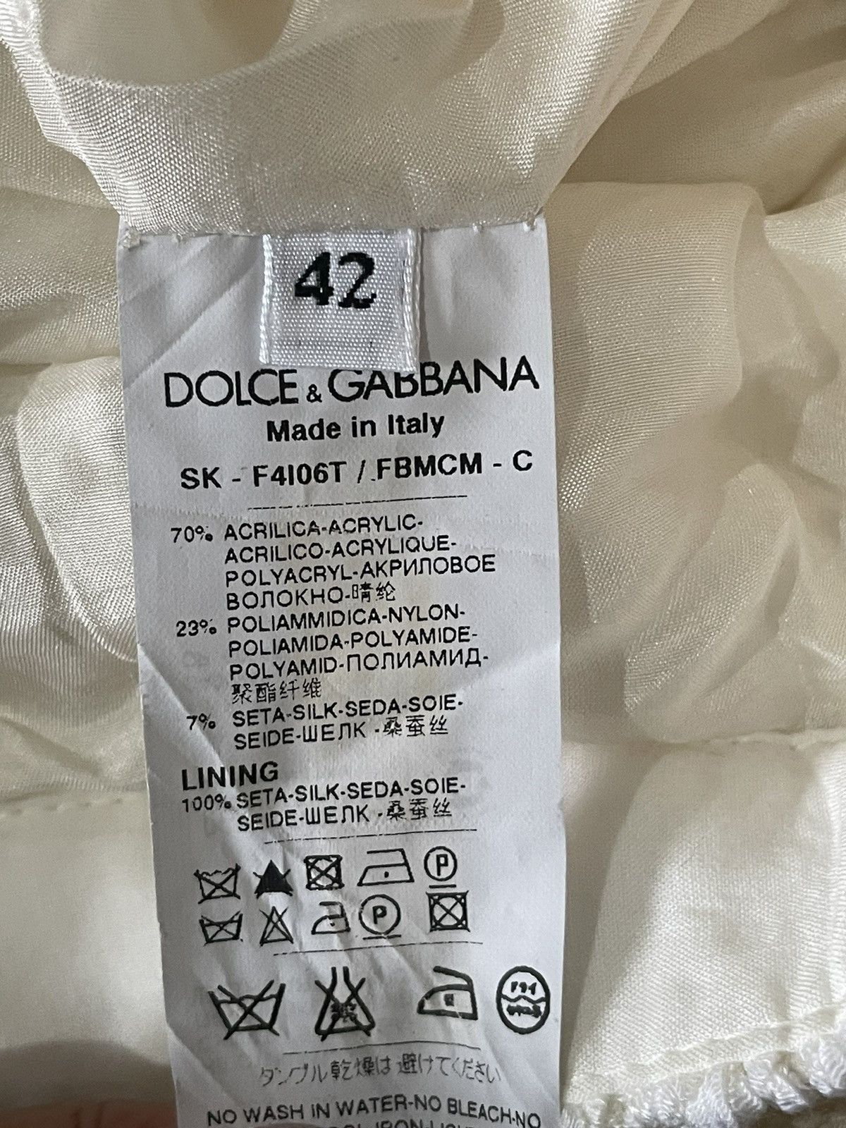 Dolce & Gabbana Dolce & Gabbana White skirt Size 28" / US 6 / IT 42 - 5 Thumbnail