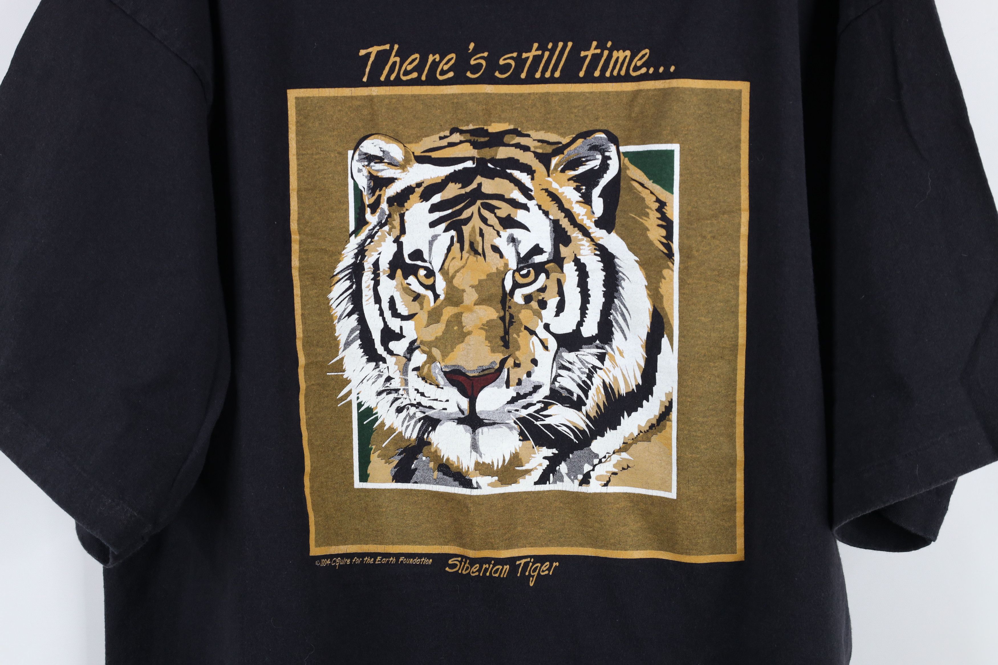 Vintage Vintage 90s Streetwear Siberian Tiger Nature T-Shirt Black Size XXL / US 16-18 / IT 52-54 - 4 Thumbnail