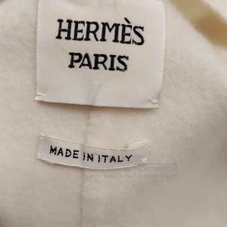 Hermes Hermes White Single Breasted Cashmere Mid-Length Coat Size XXS / US 00 / IT 34 - 3 Thumbnail