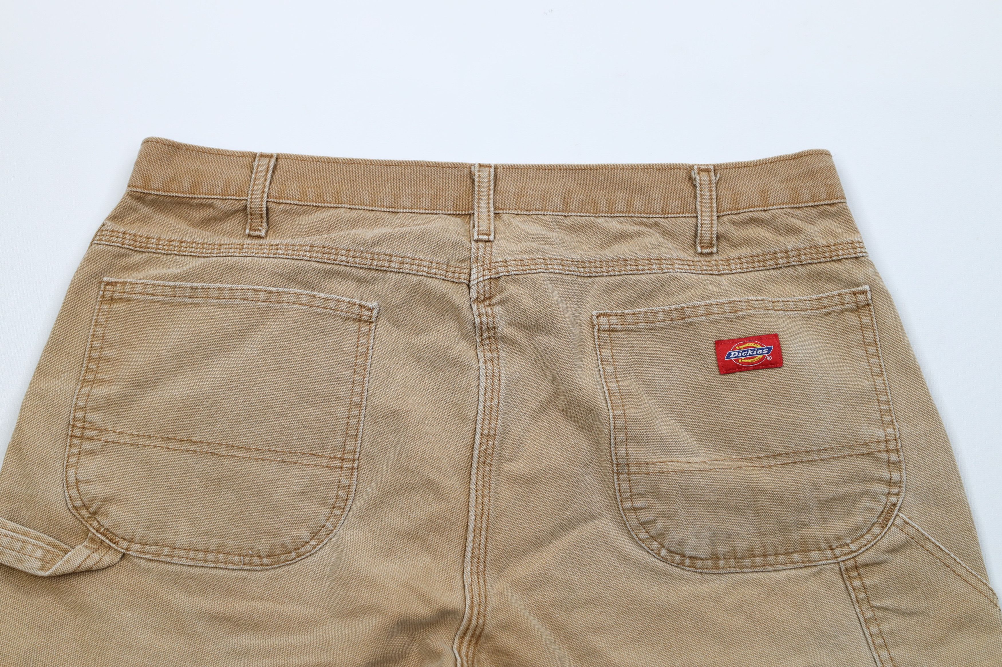 Dickies Vintage 90s Y2K Dickies Dungaree Workwear Shorts Brown Size US 36 / EU 52 - 10 Thumbnail