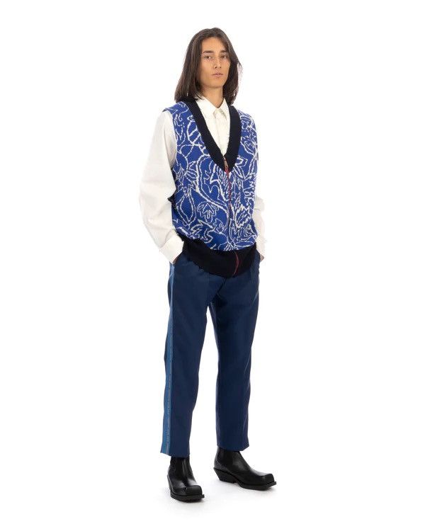 Viktor & Rolf !DS! SS23 Viktor & Rolf Jacquard Spencer Blue Knit Vest Size US M / EU 48-50 / 2 - 2 Thumbnail