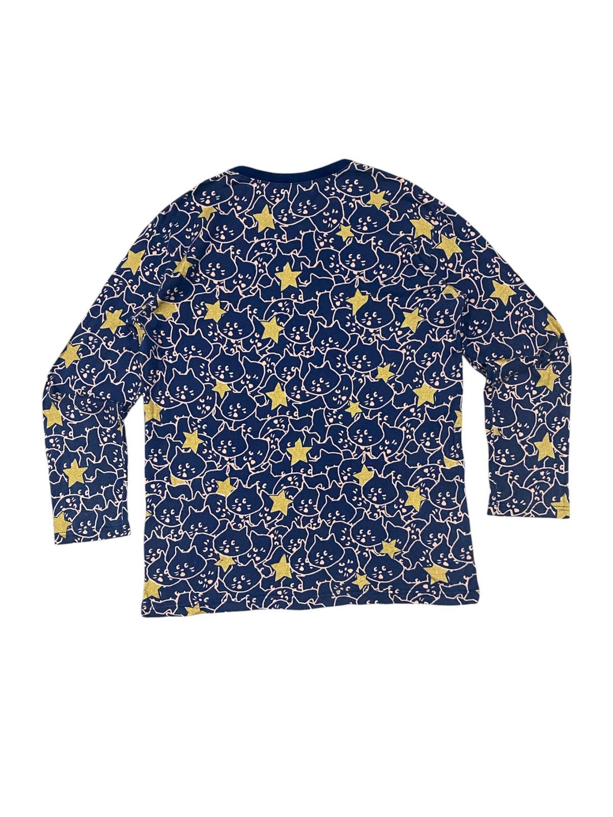 Issey Miyake 2000s NE-NET BY ISSEY MIYAKE KITTEN FACE AND STAR AOP FADED Size US M / EU 48-50 / 2 - 2 Thumbnail