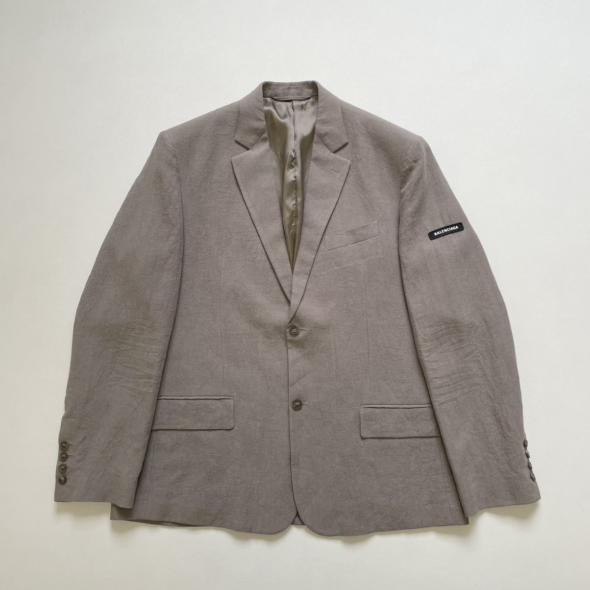 Balenciaga Light Grey Linen Oversized Blazer Size 38R - 16 Thumbnail