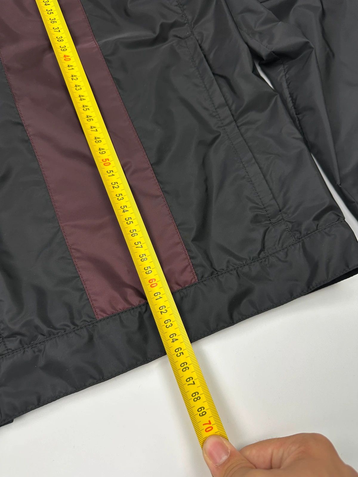 Prada Prada Milano SS2018 Black Light Nylon Burgundy Strip Size US L / EU 52-54 / 3 - 15 Thumbnail
