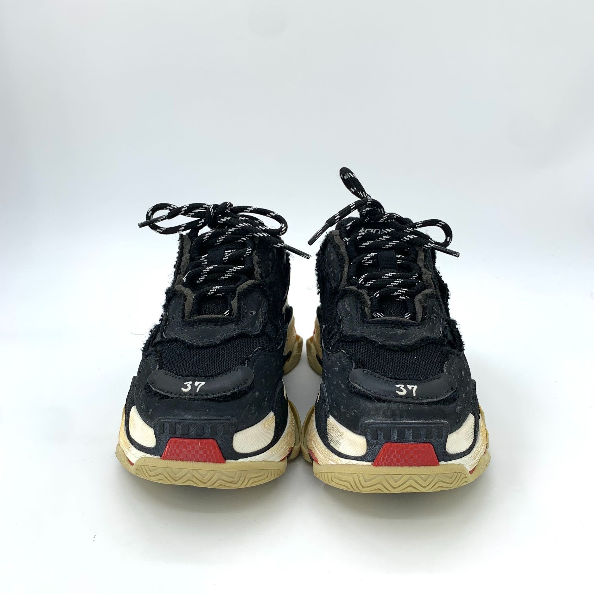 Balenciaga Balenciaga Triple S Womens Black Lace-Up Platform Sneakers S Size US 7 / IT 37 - 6 Thumbnail
