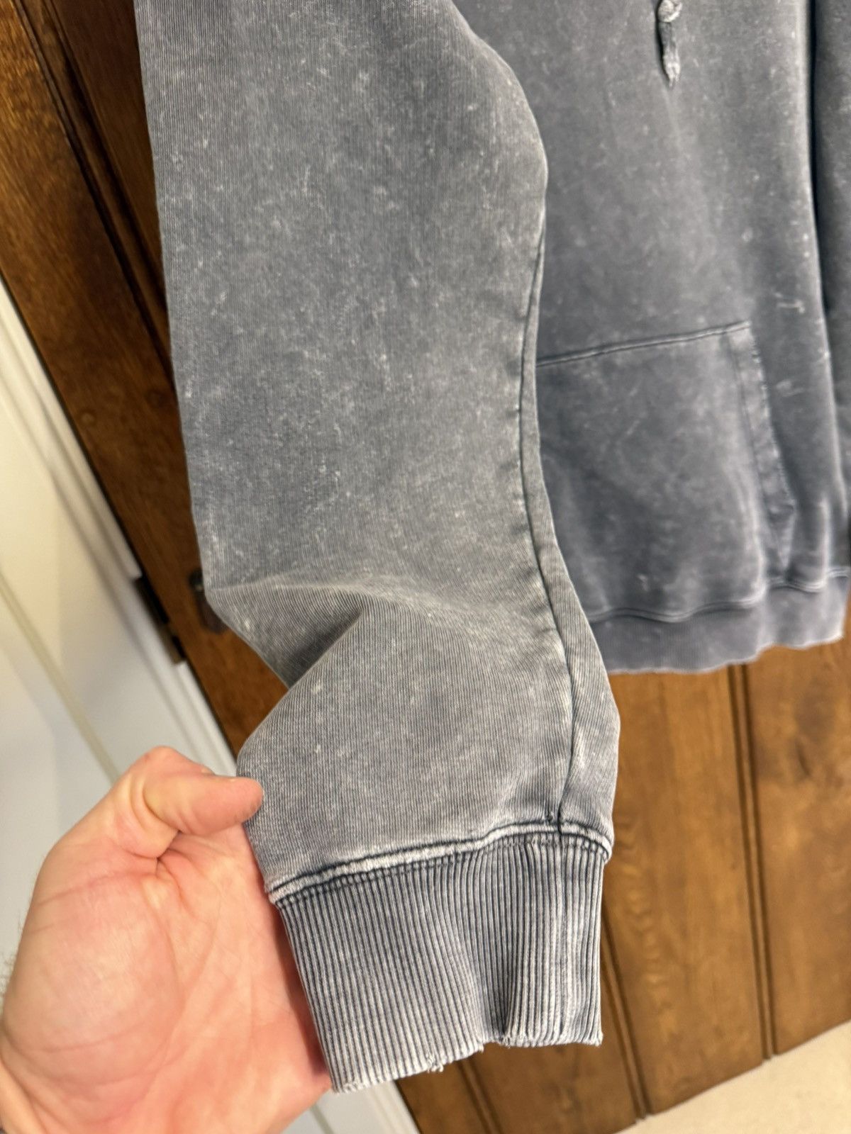 Saint Laurent Paris $890 Saint Laurent acid wash grey Rive Gauche logo hoodie M Size US M / EU 48-50 / 2 - 11 Thumbnail