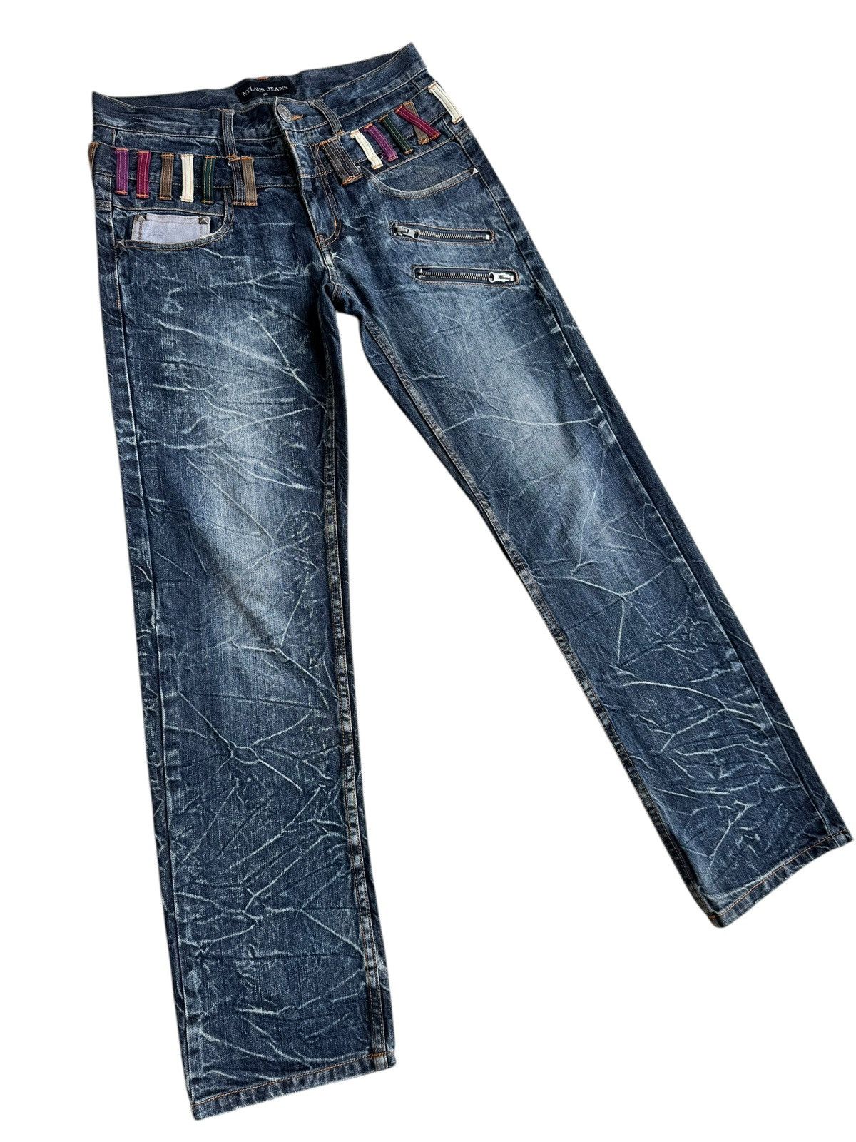 Japanese Brand 🔥Japanese Brand Nylaus Double Waist Distressed Denim Jeans Size US 32 / EU 48 - 4 Thumbnail