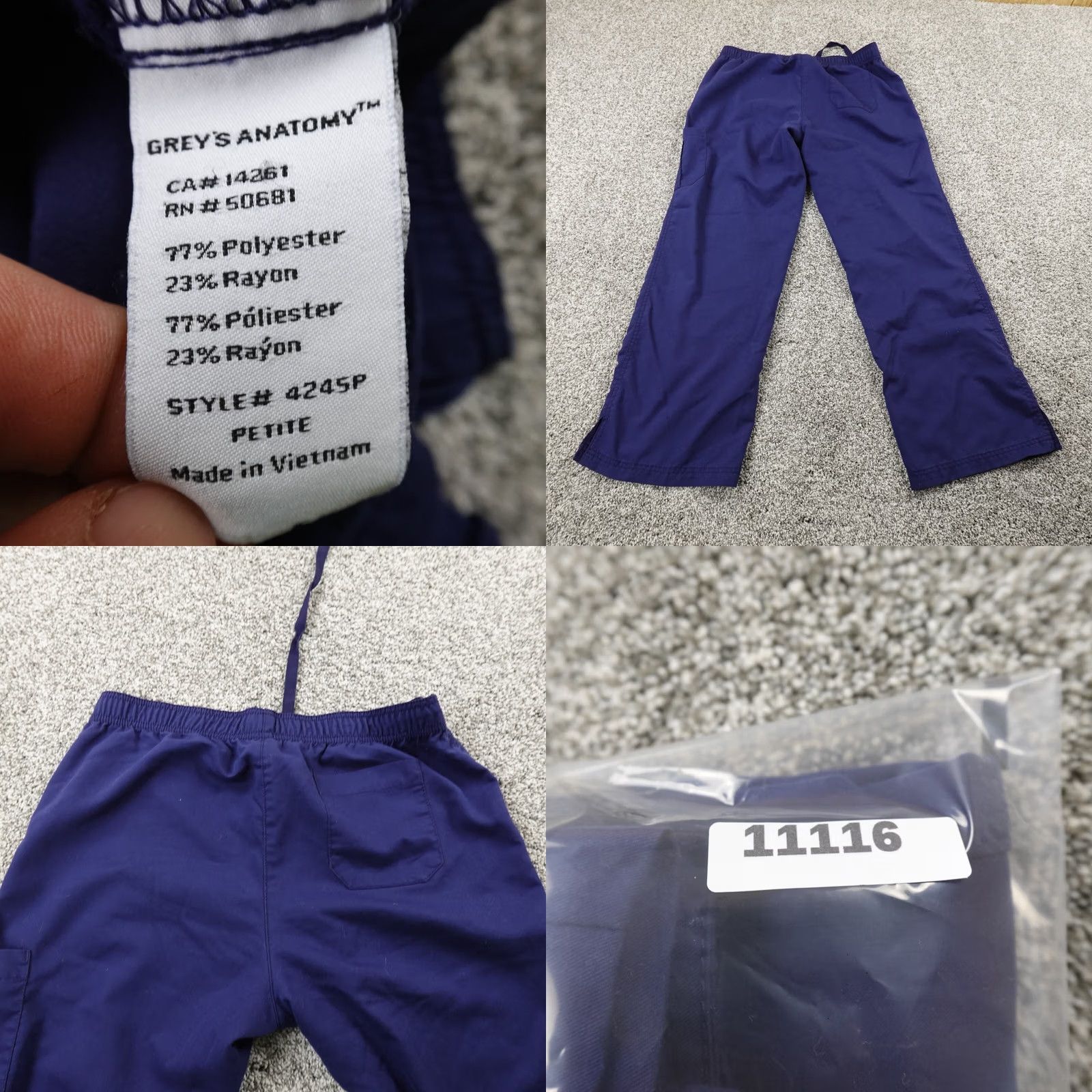 Vintage Greys Anatomy Pants Womens MP Blue Barco Scrub Bottom Medical Nursing Uniform Mens? Size 32" / US 10 / IT 46 - 8 Thumbnail