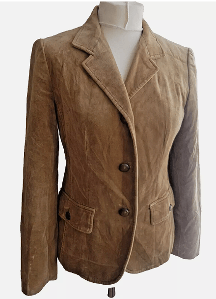 image of Burberry Prorsum Women's Corduroy Blazer in Gold (Size Medium)