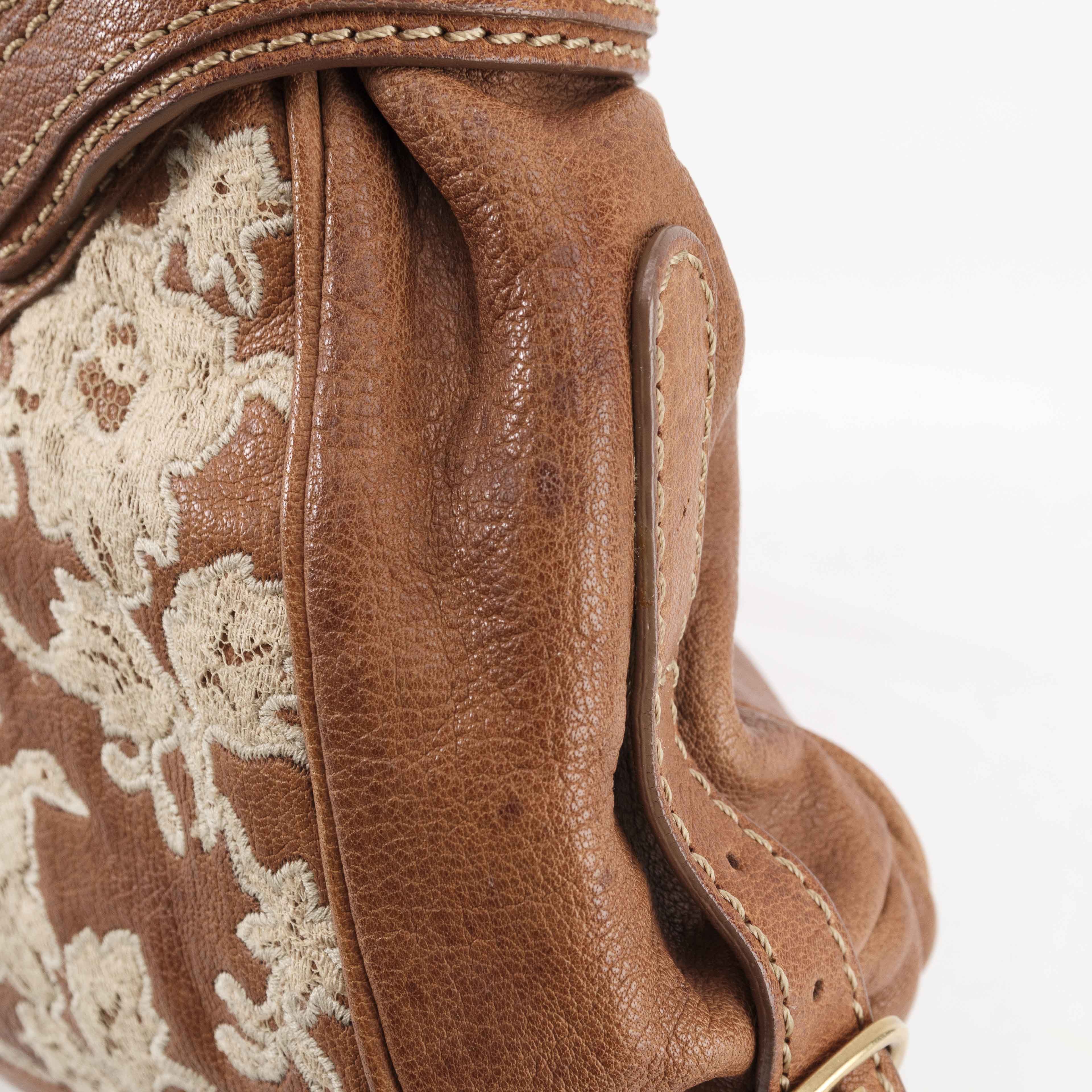 Valentino Valentino Garavani Maison Lace-Embroidered Leather Handbag Size ONE SIZE - 11 Thumbnail