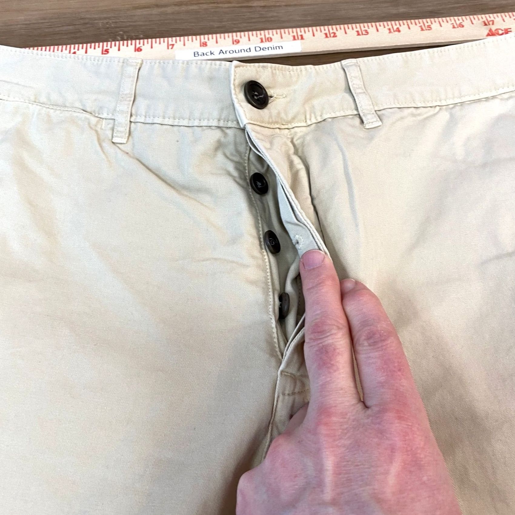 Unis UNIS Pants Mens 33 Khaki Cotton Button Fly Chinos Straight Made in Italy Size US 33 - 5 Thumbnail