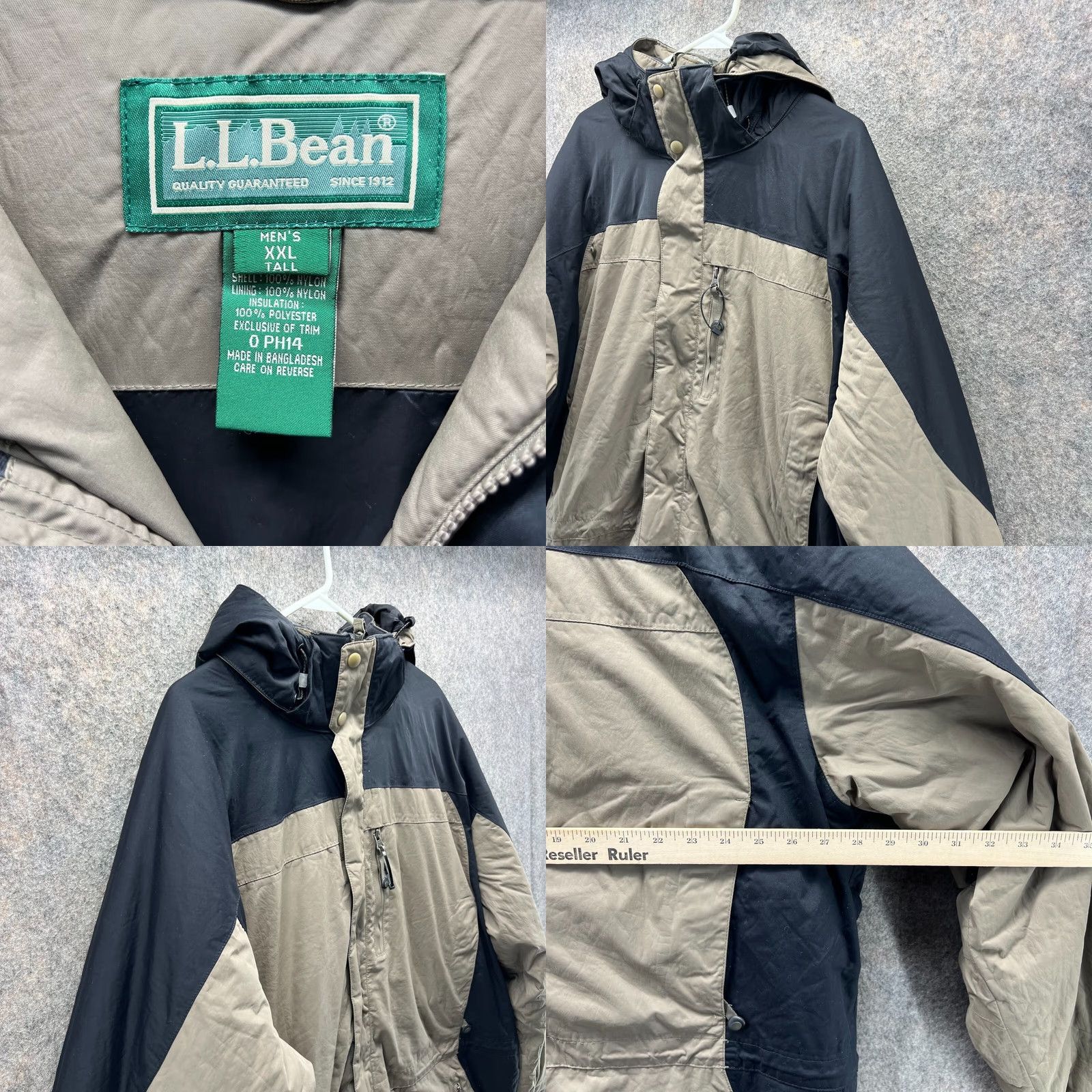Vintage VINTAGE L.L. Bean Jacket Mens 2XL Tall Tan Black Full Zip Packaway Nylon Snowboarding Ski Jacket Mens 2XLT Beige Ski Vintage Mens Jackets Size US XXL / EU 58 / 5 - 8 Thumbnail