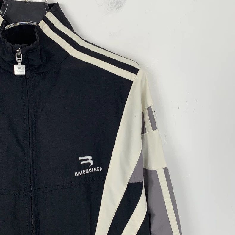 Other Balenciaga Black logo monogram embroidered striped zip jac Size US XS / EU 42 / 0 - 3 Thumbnail