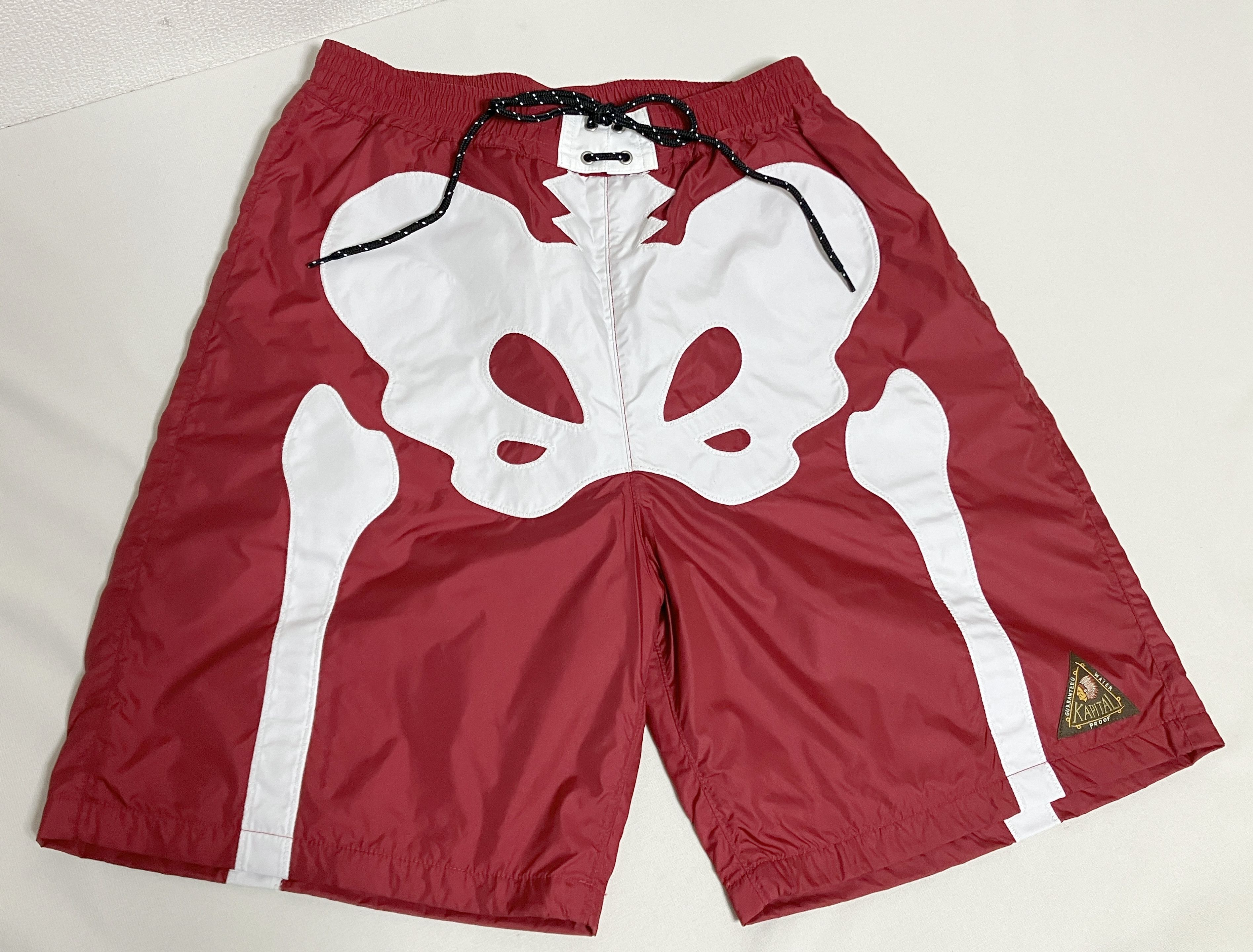 Kapital Kapital nylon bone swim shorts red new L Size US 33 - 1 Thumbnail