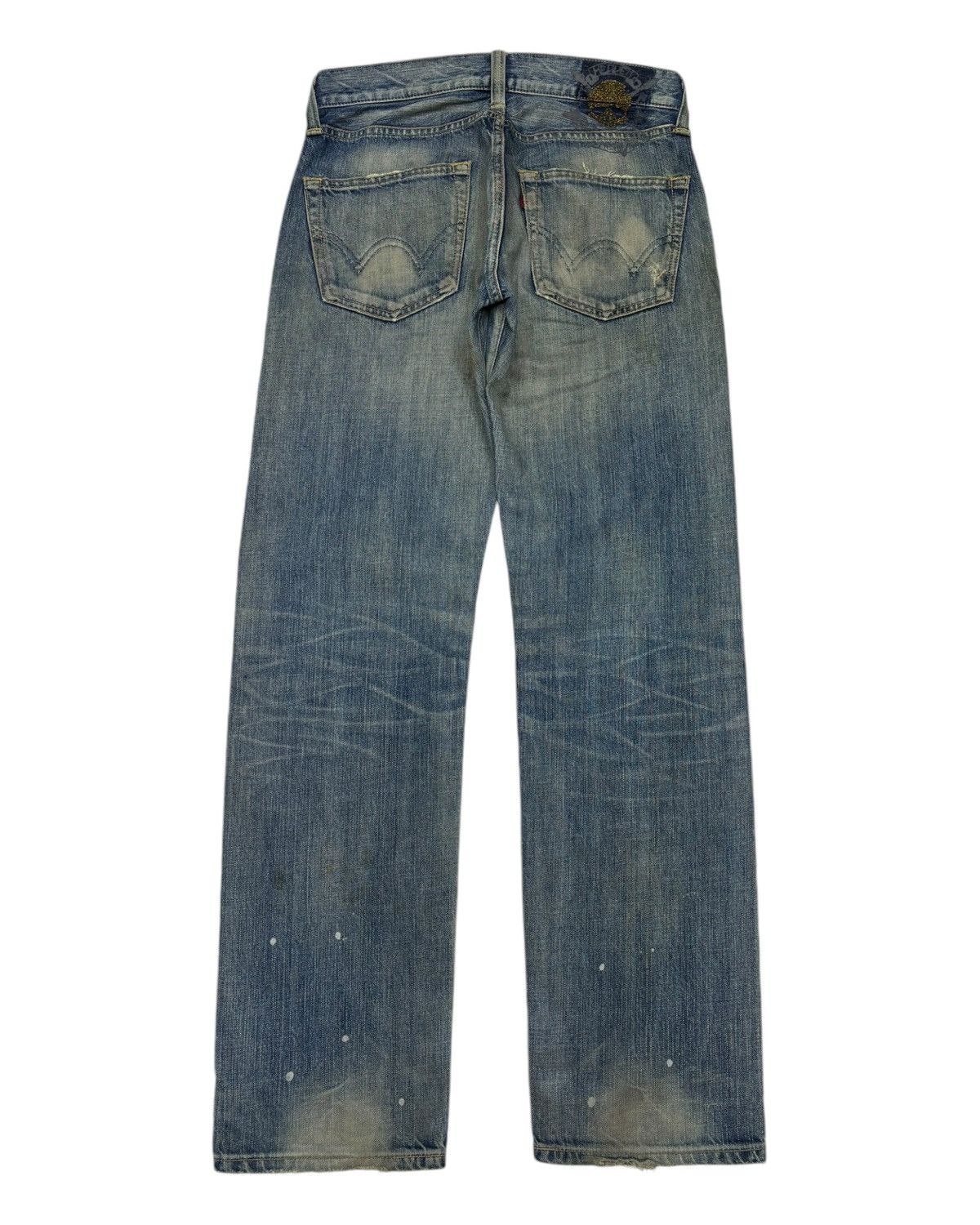 Edwin Rare Edwin Skull Studded Distressed Denim Jeans Size US 30 / EU 46 - 9 Thumbnail