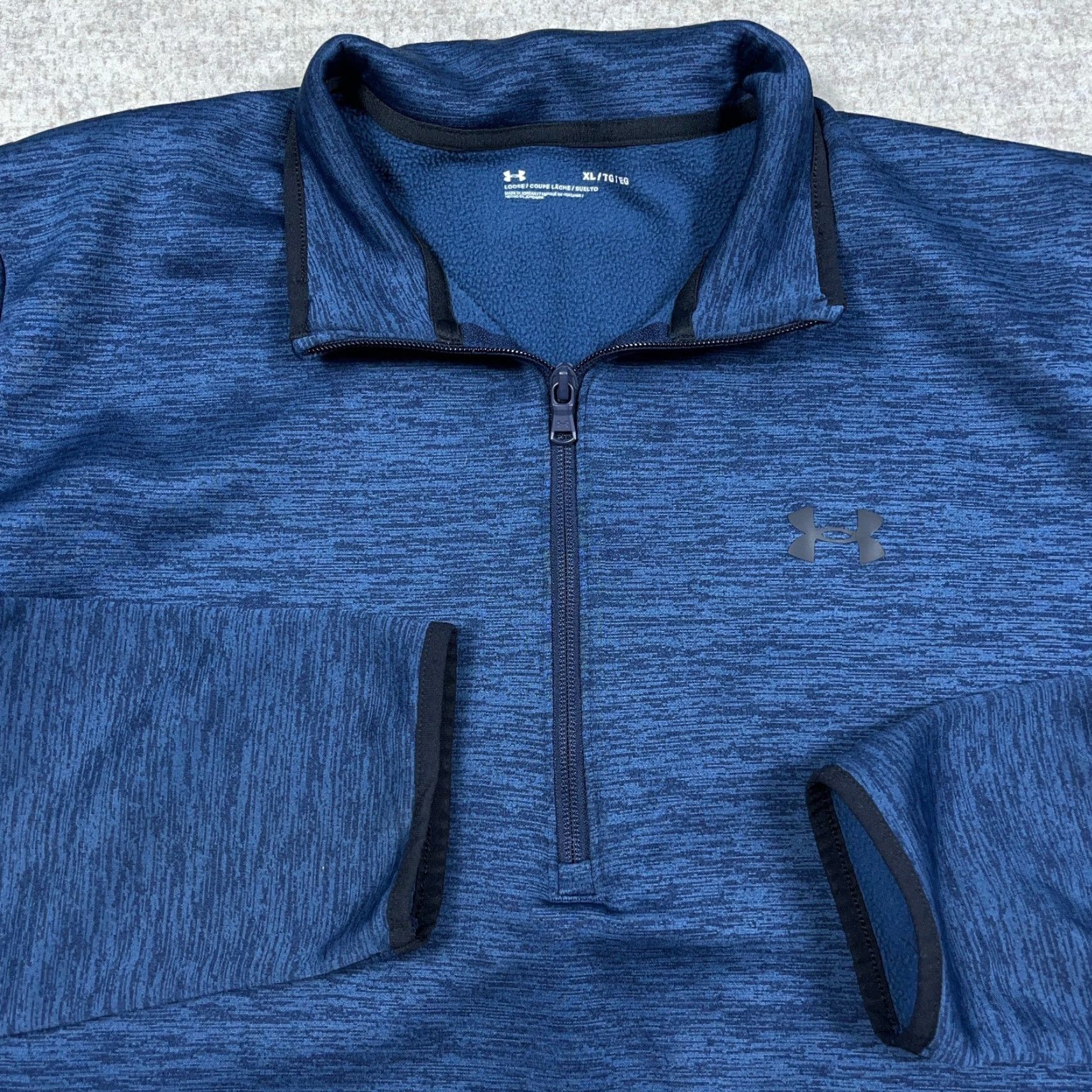 Under Armour Under Armour Sweatshirt Men XL Blue 1/4 Zip Pullover Heather Fleece Mock Neck Regular/Lightweight 4 Season Sports Outdoor Wien Mens Size US XL / EU 56 / 4 - 2 Thumbnail