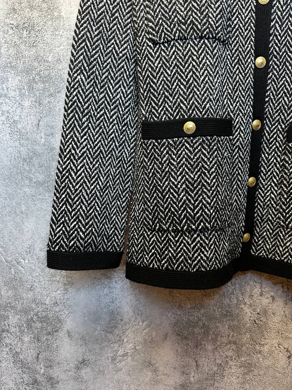 Designer × ME+EM RRP 440$ ME + EM Chevron Pattern Round Neck Knitted Jacket Size M / US 6-8 / IT 42-44 - 7 Thumbnail