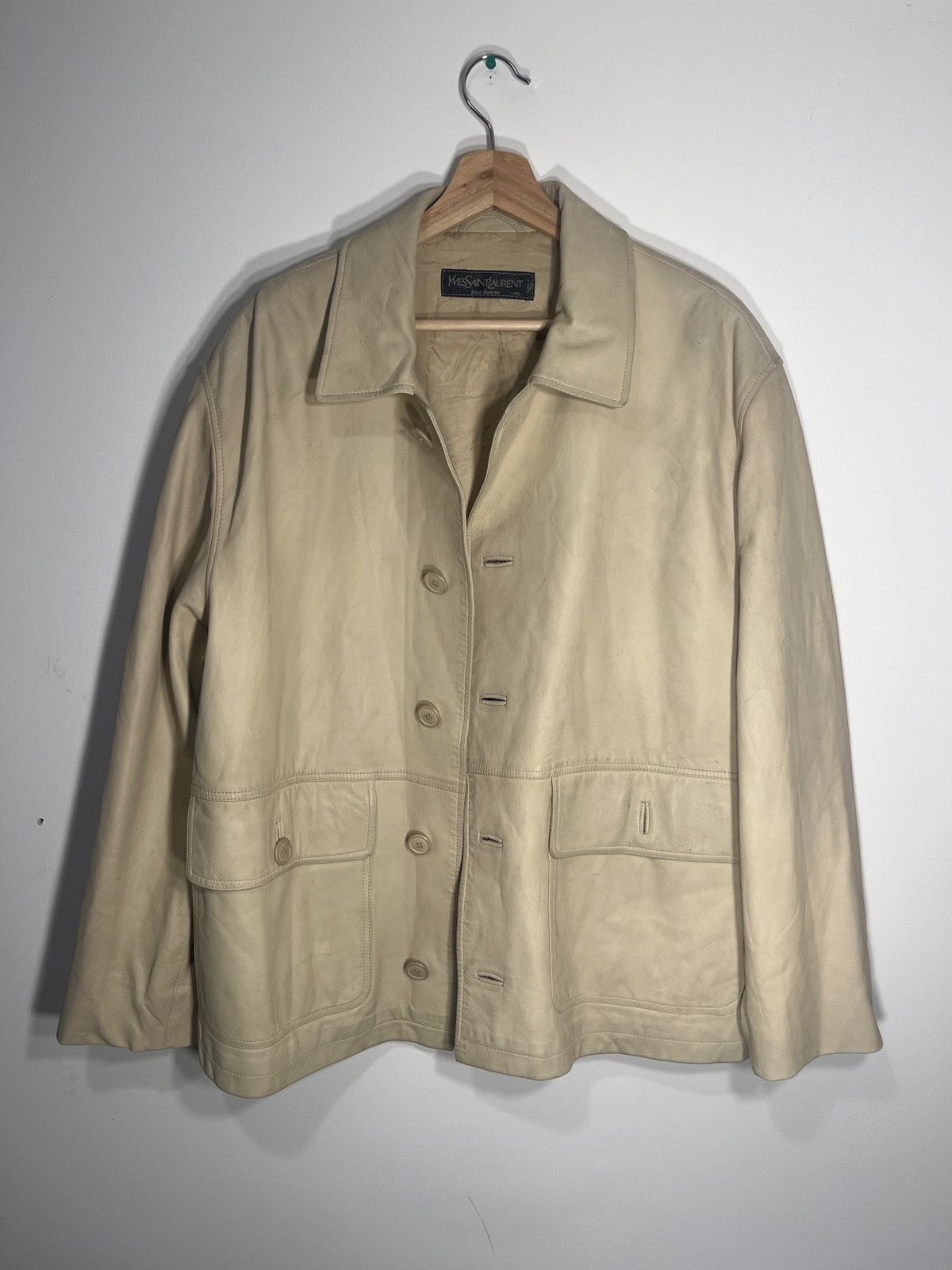 Vintage × Yves Saint Laurent Yves Saint Laurent vintage tan leather jacket Size US L / EU 52-54 / 3 - 1 Thumbnail