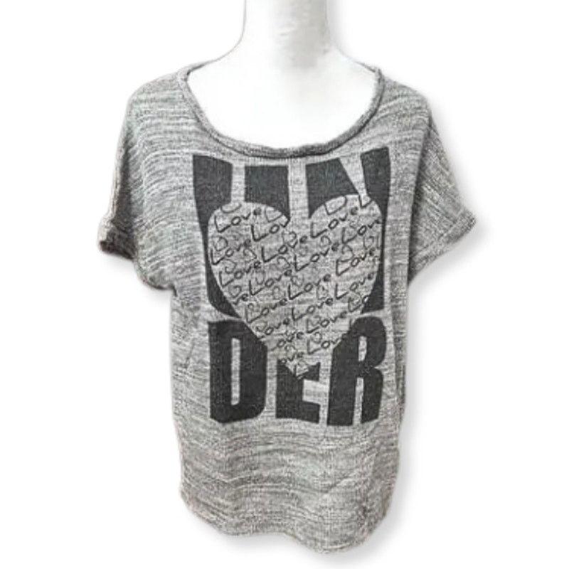 Other Piazza Italia "Under Love" TShirt Short Sleeve Gray Black 2X Size XXL / US 16-18 / IT 52-54 - 1 Thumbnail