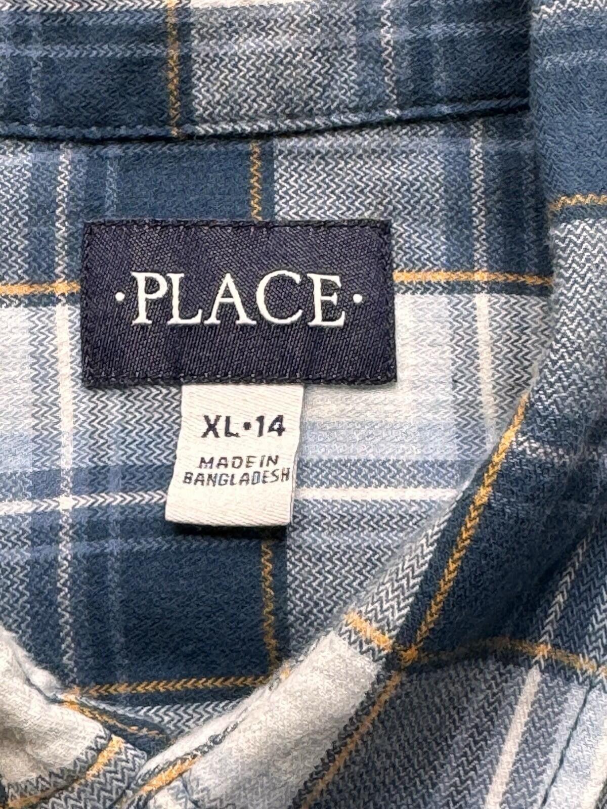 Other Children’s Place Boy's Button Down Blue Plaid XL 14 [722] Size US XL / EU 56 / 4 - 5 Thumbnail
