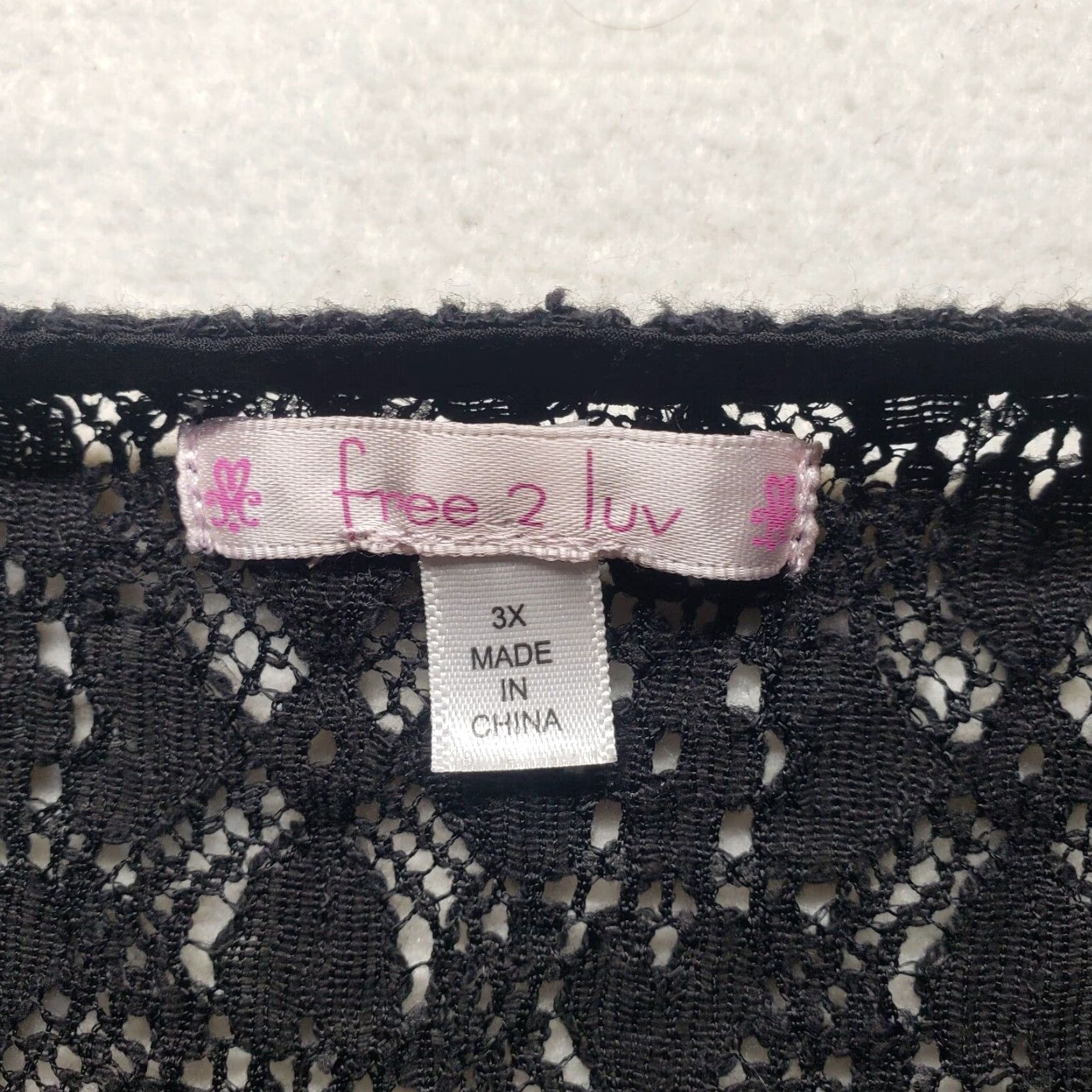 Vintage Free 2 Luv Shirt Tank Top Adult Womens 3X Black Lace Boat Neck Sleeveless Tunic Casual Modern 90s? Size XXL / US 16-18 / IT 52-54 - 3 Thumbnail