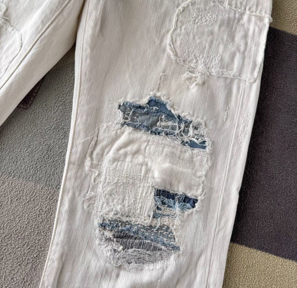 Polo Ralph Lauren Polo Ralph Lauren White Patch Distressed Jeans K22 Size US 27 - 4 Thumbnail