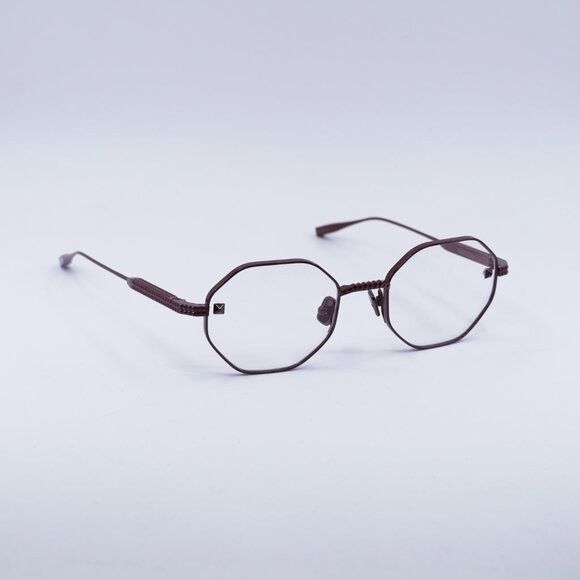Valentino Valentino V-STUD VLX-122B Eyeglasses Bordeaux 52mm Geometric Size ONE SIZE - 6 Thumbnail