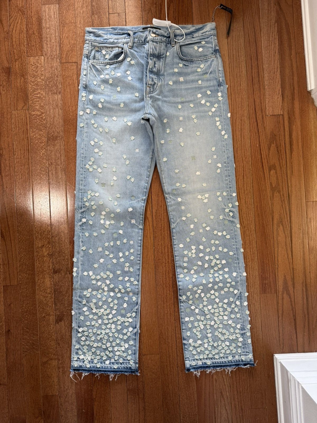 Amiri Men’s Amiri Floral Straight Jeans SS24 - W33 Size US 33 - 1 Thumbnail
