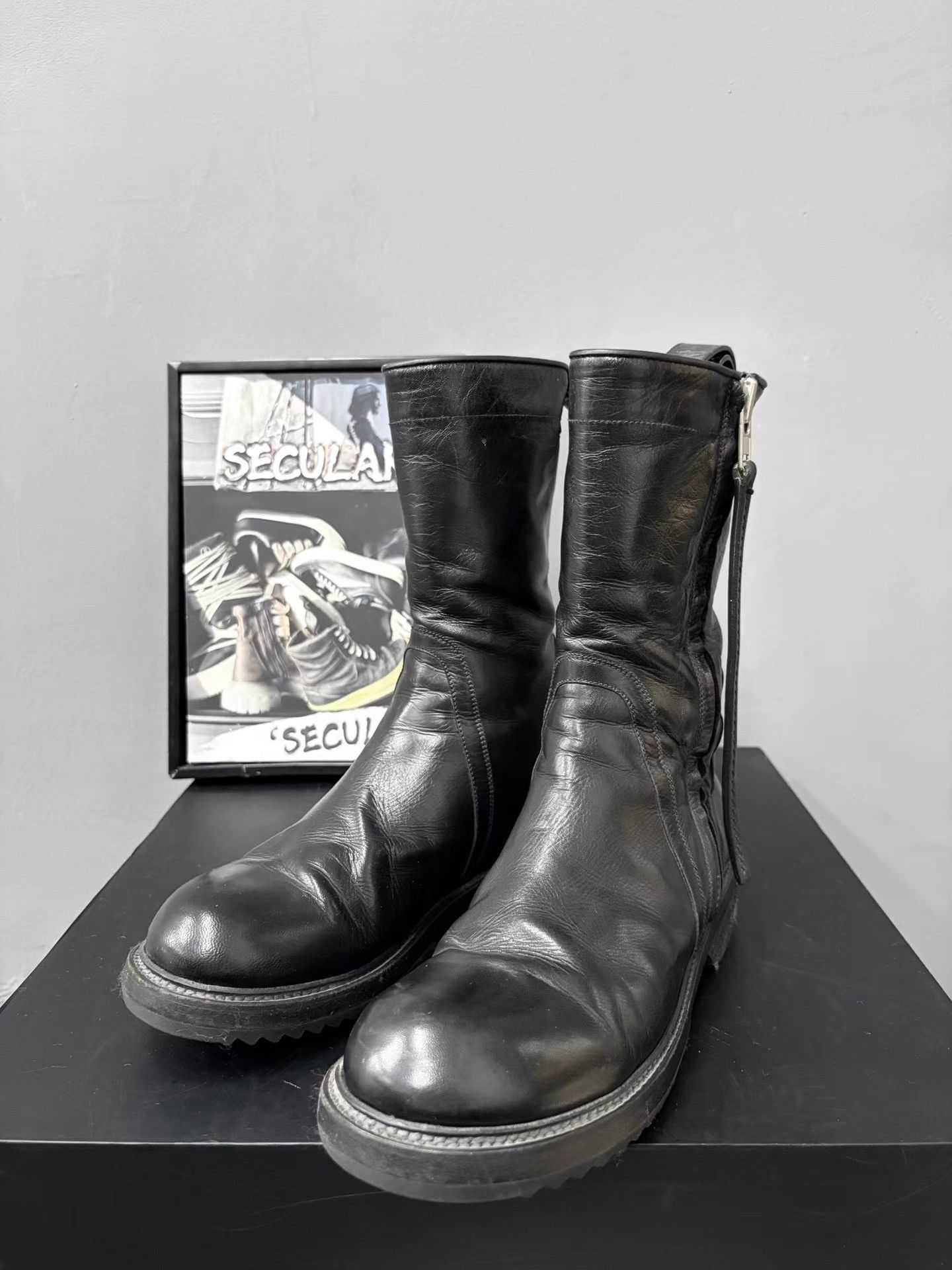 Rick Owens Rick Owens Mainline Women's Leather High Boots K34 Size US 7 / IT 37 - 1 Thumbnail