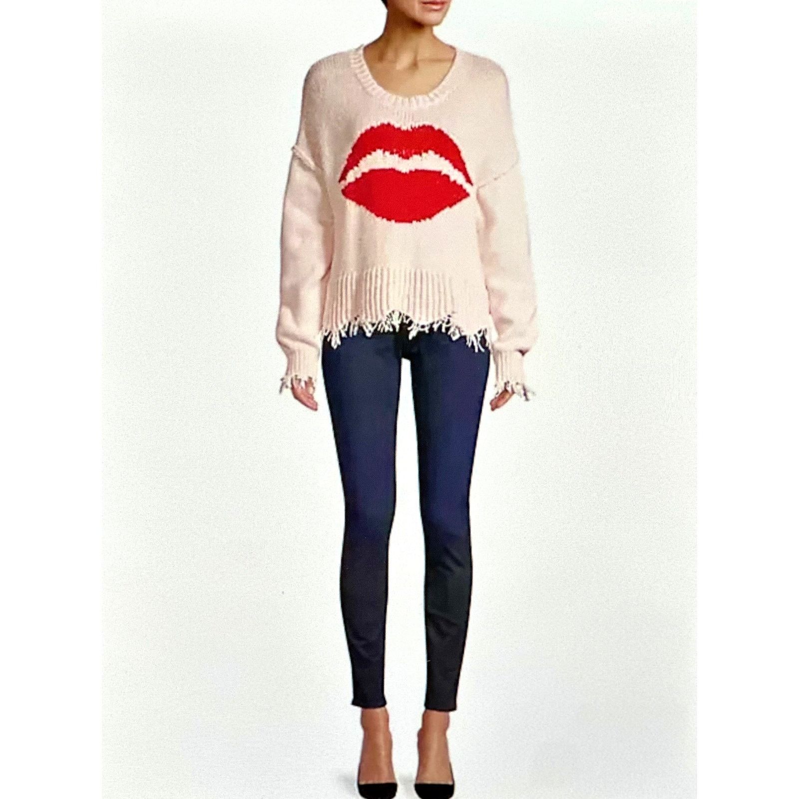 Wildfox WildFox 'First Kiss' Long Sleeve Frayed Cropped Sweater M Size M / US 6-8 / IT 42-44 - 5 Thumbnail