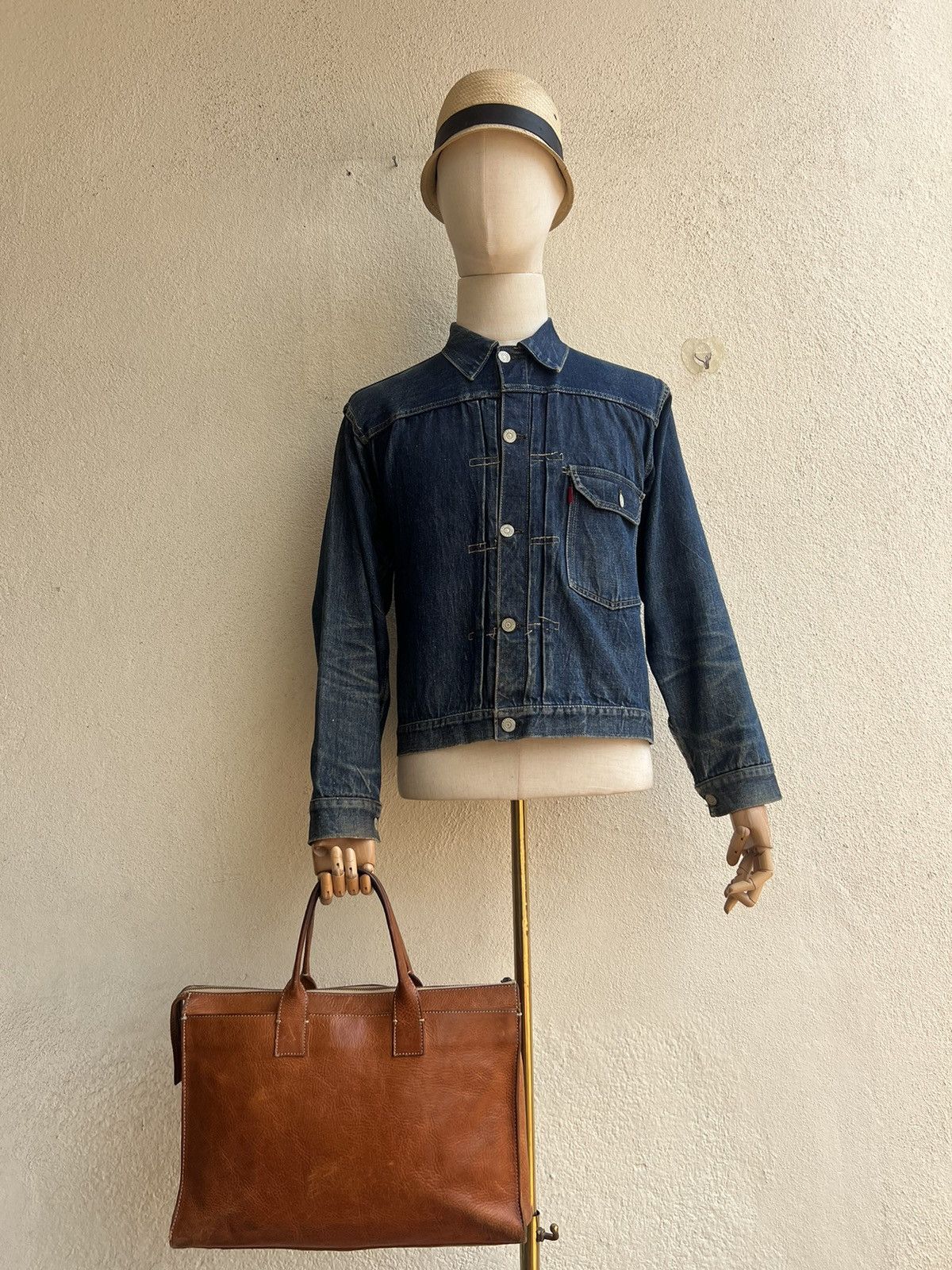 Leather dan Genten Japan Distress Muddy Patina Leather Bag Handle Size ONE SIZE - 2 Thumbnail
