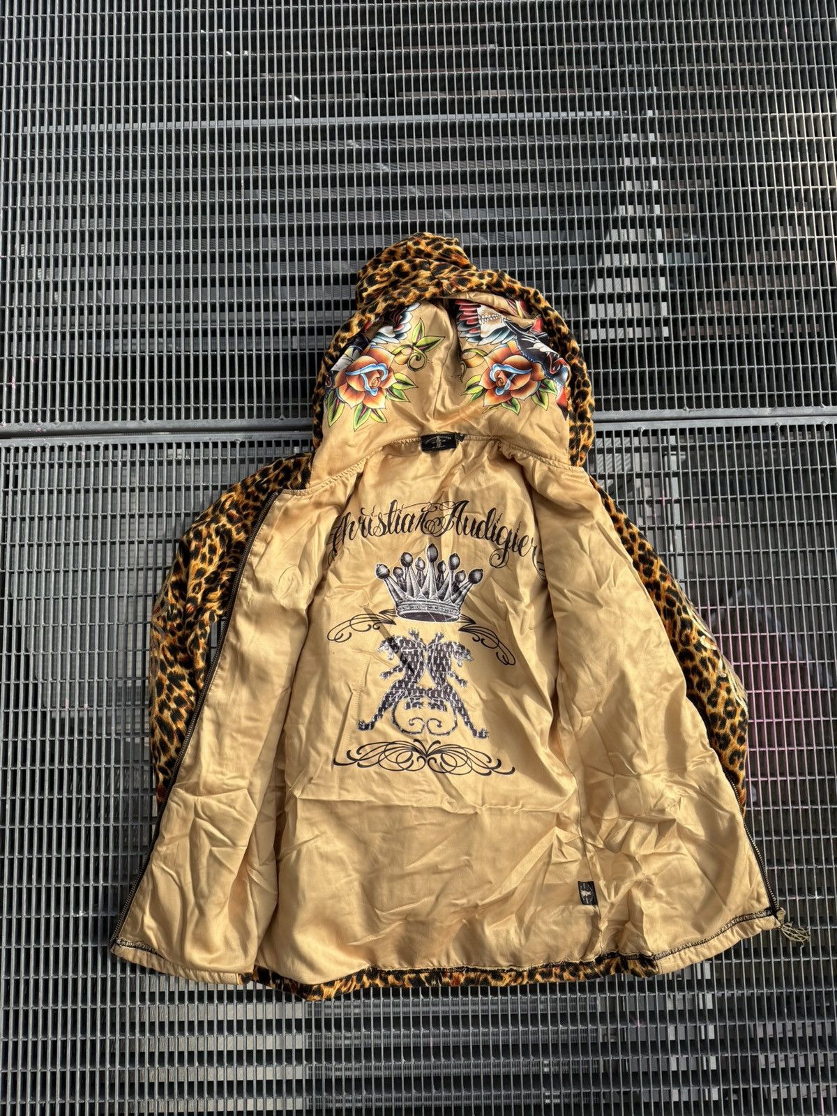 Christian Audigier Vintage Christian Audigier Leopard Y2K Overprinted Zip Size S / US 4 / IT 40 - 15 Thumbnail