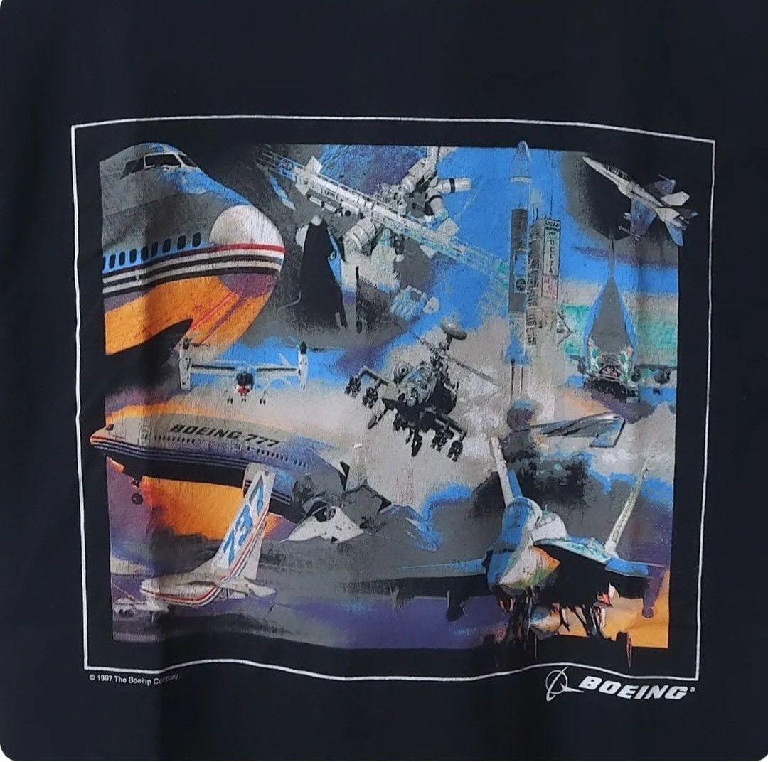 Vintage Vtg 90s Boeing 'graphic jets' Tshirt Size US XL / EU 56 / 4 - 3 Thumbnail