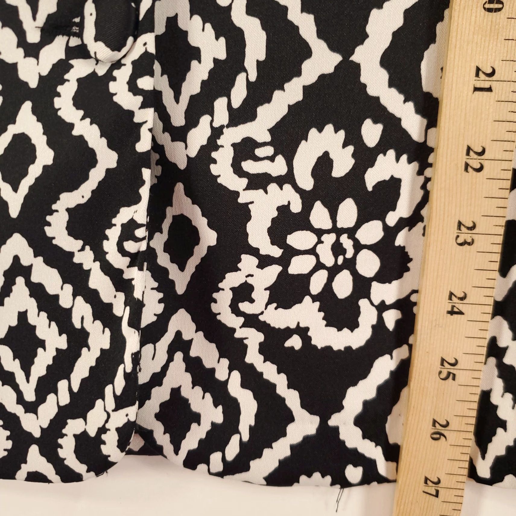 Vintage Dressbarn Button Up Top Womens 2X Black White Geometric Floral Mixed Print Size XXL / US 16-18 / IT 52-54 - 5 Thumbnail