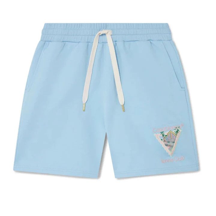 Casablanca o1mle0326 Embroidered Sweatshorts Maison De Reve Pale Blue Size US 32 / EU 48 - 1 Thumbnail