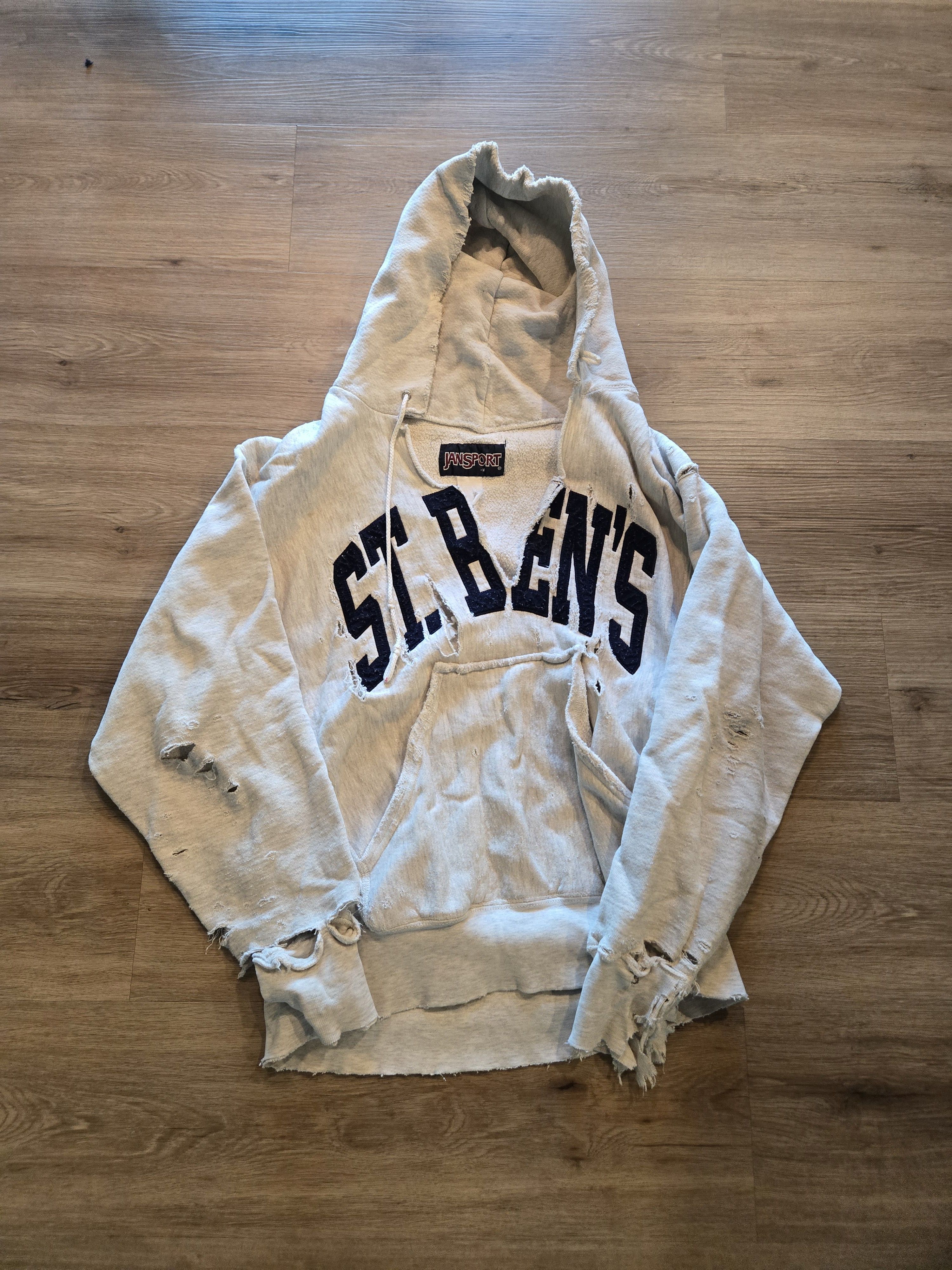 Jansport Very Distressed St. Bens College Hoodie Size M / US 6-8 / IT 42-44 - 1 Thumbnail