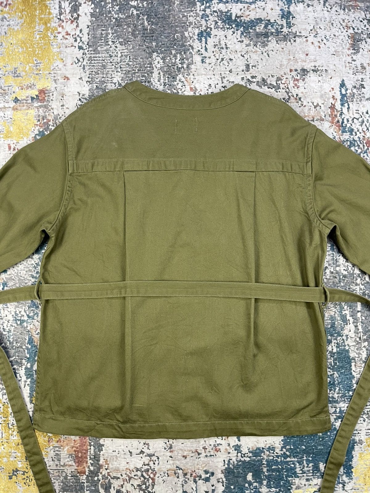 Japanese Brand Le Workware Journal Standard Collarless Belted Jackets Size M / US 6-8 / IT 42-44 - 5 Thumbnail