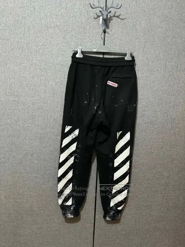 Off-White Off-White Black Cotton Logo Casual Pants . Size US 26 / EU 42 - 2 Thumbnail