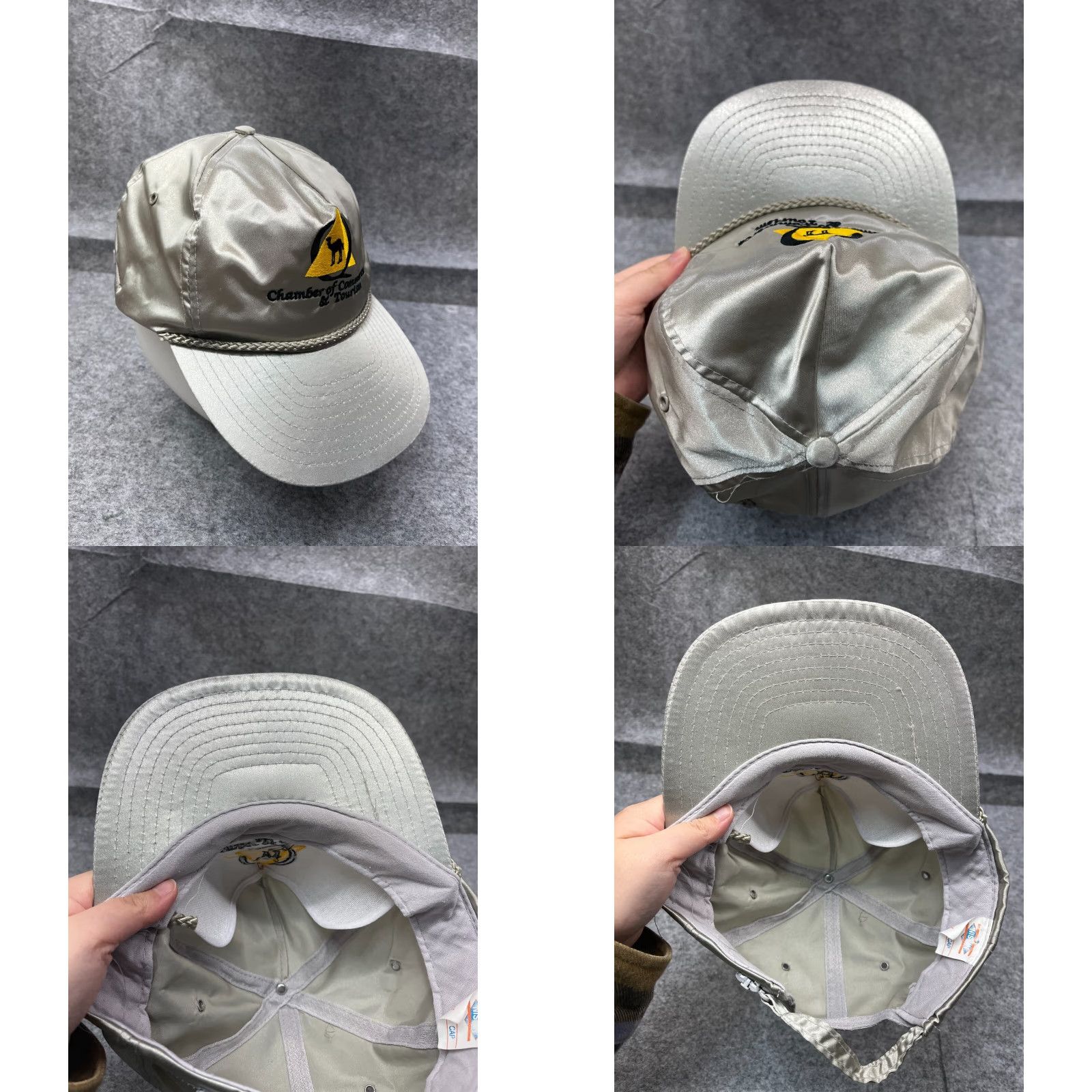 Roper VINTAGE Chamber of Commerce & Tourism Hat Strap Back Adult OS Gray Rope 90's Size ONE SIZE - 8 Thumbnail
