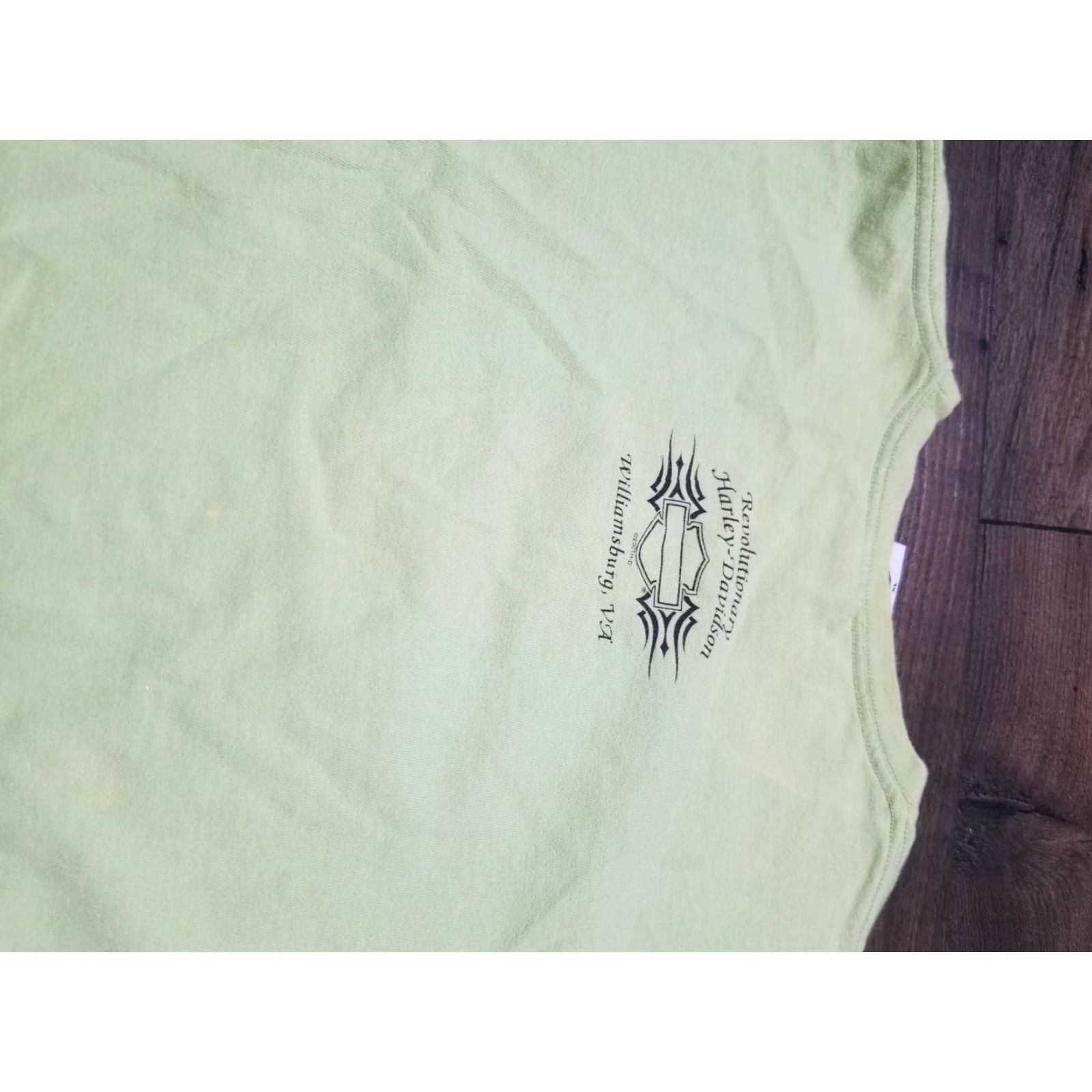 Harley Davidson VINTAGE Harley-Davidson T-Shirt Womens XL Green 2000s y2k Williamsburg VA Logo Crew Neck Short Sleeve Casual Shirt Men/Women? Size XL / US 12-14 / IT 48-50 - 3 Thumbnail
