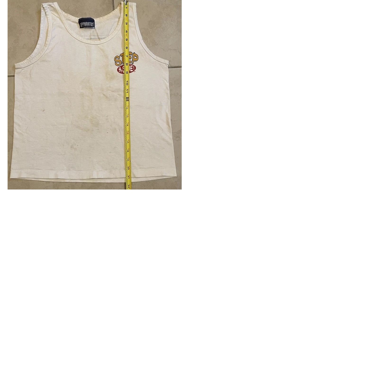 Vintage VINTAGE 90s Step Aside Bottle Cap Faded Distressed Tank Top XS Surf Skate Grunge Funny Shirt Mens White Zap Size US XS / EU 42 / 0 - 10 Thumbnail