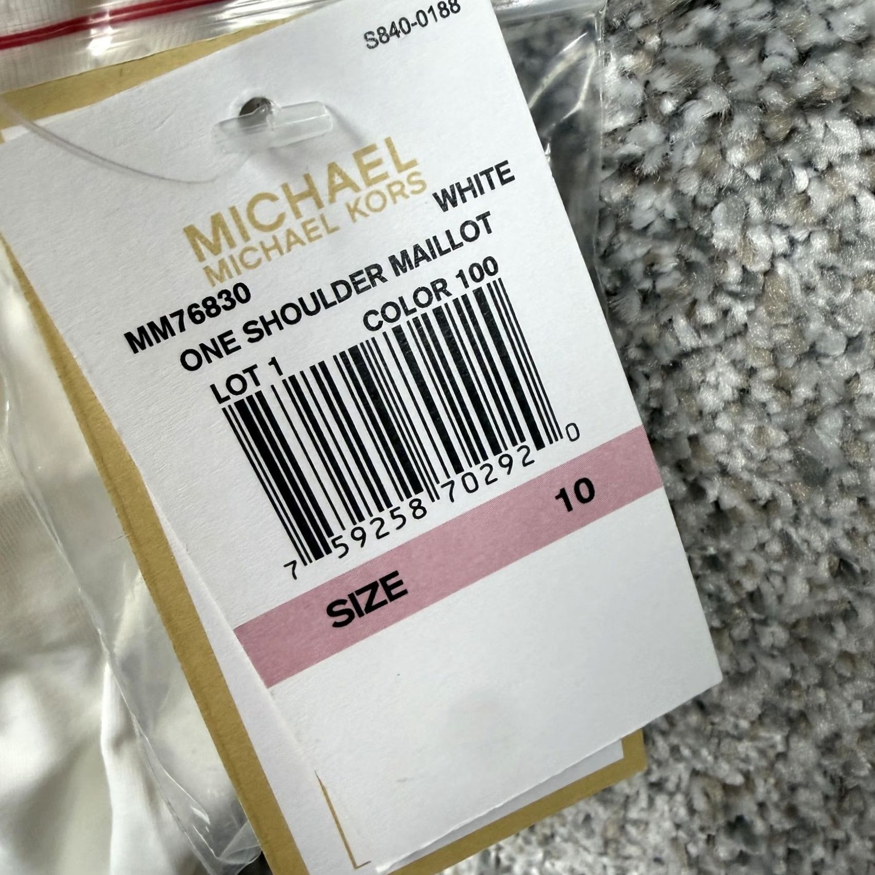 Michael Kors VINTAGE Michael Kors One Piece Swimsuit Size 10 One Shoulder Designer White Womens Size ONE SIZE - 4 Thumbnail