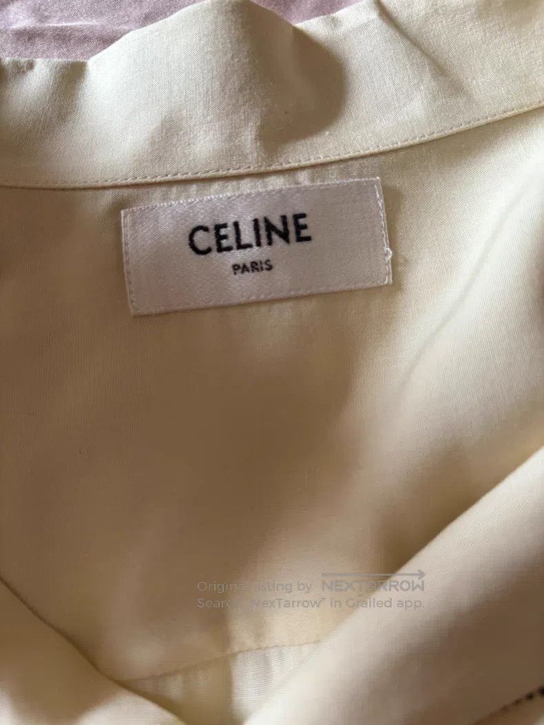 Celine Celine Palm Tree Studs Crystal Short Sleeve Shirt i Size XS / US 0-2 / IT 36-38 - 2 Thumbnail